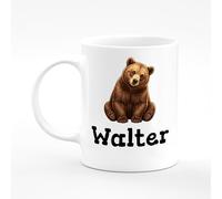 Amelia Gould Apparel Walter Name Mug Bear Cute Present Name Mug Gift 11oz Ceramic Coffee Tea Cup