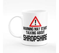 Amelia Gould Apparel Warning May Start Talking About Shropshire - Gift for him her 11oz Premium Grade Mug