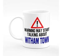 Amelia Gould Apparel Warning may start talking about Witham Town - Gift for him her 11oz Premium Grade Mug