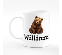 Amelia Gould Apparel William Name Mug Bear Cute Present Name Mug Gift 11oz Ceramic Coffee Tea Cup
