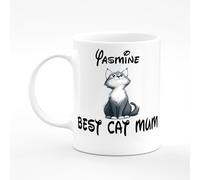 Amelia Gould Apparel Yasmine Best CAT Mum Kitten Love Friend Name Mug Gift 11oz Ceramic Coffee Tea Cup