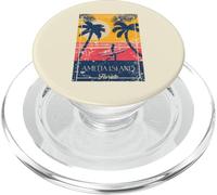 Amelia Island Florida Retro Surfer Distressed Design PopSockets PopGrip for MagSafe