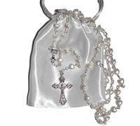 Amelia Mae Beautiful White Heart Rosary Beads - Girls & Boys - Perfect First Rosary, Communion or Confirmation Present