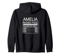 Amelia Nutrition Facts Class Sass Style Funny Name Parody Zip Hoodie