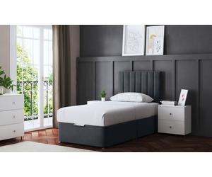Amelia Panel Divan Bed: Silver/ Small Single/without Mattress