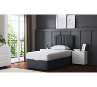 Amelia Panel Divan Bed :Steel /Small Double/without Mattress
