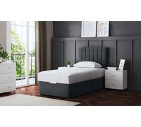 Amelia Panel Divan Bed with Two Drawers with an Optional Mattress: Silver/Small Double/Without Mattress