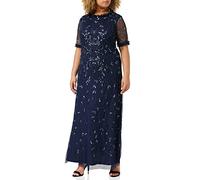 Amelia Rose Women's Ruffle Sequin Embellished Dress Special Occasion, Navy, 12