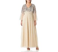 Amelia Rose Women's Sequin Embellished Dress Special Occasion, Cream, 16