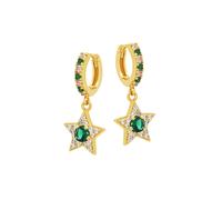 Amelia Scott Gold Celeste Green Star Huggie Earrings - Gold