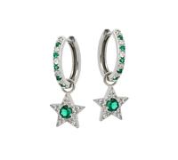 Amelia Scott Silver Celeste Green Star Huggie Earrings - Silver