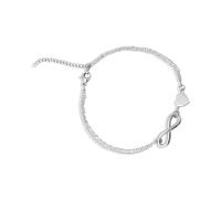 Amelia Silver Infinity Heart Double Layer Anklet for Women | Statement Ankle Bracelet | Valentine’s Day Jewellery Gift for Girlfriend, Wife & Her | Cute Trendy Western Foot Accessory for Everyday &