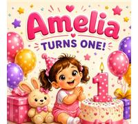Amelia Turns One!: A Personalized First Birthday Book for Girls | Baby’s First Birthday Keepsake | Special Gift for Toddlers Named Amelia (Three Hearts Personalized Name Series (Amelia))