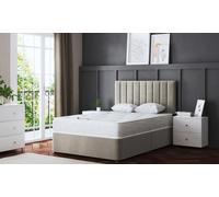Amelia Upholstered Panel Divan Bed:Black/Super King/Without Mattress