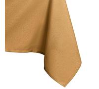 AmeliaHome 100 x 100 cm Tablecloth, Stain Protection, Lotus Effect, Washable, Water-Repellent, Glossy, Smooth, Gold Empire