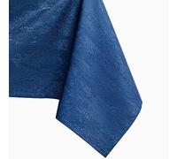 AmeliaHome 100 x 100 cm Tablecloth Table Cloth Stain Protection Lotus Effect Washable Water-Repellent Ornament Dark Blue Vesta