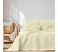 AmeliaHome Bedspread 260 x 280 cm Bedspread Double-Sided Ultrasonic Quilting Polyester Ophelia Cream