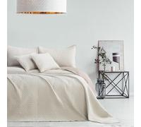 AmeliaHome Bedspread Beige Cappucino 220 x 240 cm Bed Throw Double-Sided Ultrasonic Quilting Polyester Softa