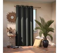 AmeliaHome Blackout Curtain 140 x 245 cm Graphite 1 Piece Eyelet Curtain Blackout Curtain Opaque Window Decoration Curtain Decorative Curtain Blackout