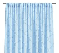 AmeliaHome Curtain 140 x 270 cm 1 Piece Semi-Transparent Ruffle Tape Light Blue Delva