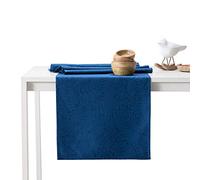 AmeliaHome Gaia Table Runner Set 35 x 300 cm and 115 x 300 cm Lotus Effect Water-Repellent Leaves Dark Blue