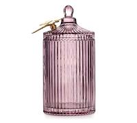 AmeliaHome Glass Storage Box with Lid Cosmetic Box Dragonfly Dust Pink 10.5 x 20 cm