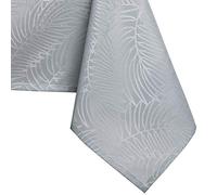 AmeliaHome Lotus Effect Water-Repellent Polyester Tablecloth 130 x 180 cm Silver Oval