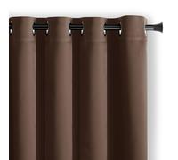 AmeliaHome RESTILO Blackout Curtain 140 x 270 cm Chocolate Eyelet Curtain Opaque Window Decoration Curtain Blackout
