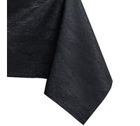 AmeliaHome Round Tablecloth, 150 x 150 cm, Stain Protection, Lotus Effect, Washable, Water-Repellent Tablecloth, Vesta Ornament, Black