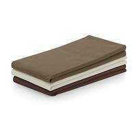 AmeliaHome Set of 3 Tea Towels Cotton Kitchen Towels 50 x 70 cm Smooth Letty Beige Brown