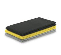 AmeliaHome Set of 3 tea towels, cotton, kitchen towels, 50 x 70 cm, waffle pique, waffle fabric, Letty, anthracite, grey, yellow