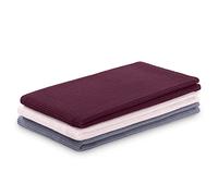 AmeliaHome Set of 3 tea towels, cotton, kitchen towels, 50 x 70 cm, waffle pique, waffle fabric, Letty purple, powder pink
