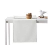 AmeliaHome Table Runner 30 x 80 cm Lotus Effect Water-Repellent Shiny Ecru Empire