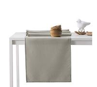 AmeliaHome Table Runner Set 35 x 180 cm and 115 x 180 cm Lotus Effect Water-Repellent Glossy Cappuccino Empire