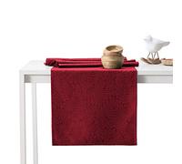 AmeliaHome Table Runner Set 35 x 180 cm and 115 x 180 cm Lotus Effect Water-Repellent Leaves Bordeaux Gaia
