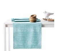 AmeliaHome Table Runner Set 35 x 180 cm and 115 x 180 cm Lotus Effect Water-Repellent Snakeskin Pattern Light Blue Vesta
