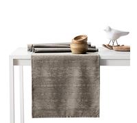 AmeliaHome Table Runner Set 35 x 180 cm and 115 x 180 cm Lotus Effect Water-Repellent Snakeskin Pattern Cappuccino Vesta