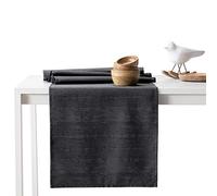 AmeliaHome Table Runner Set 35 x 200 cm and 115 x 200 cm Lotus Effect Water-Repellent Snakeskin Pattern Anthracite Vesta