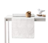 AmeliaHome Table Runner Set 35 x 200 cm and 115 x 200 cm Lotus Effect Water-Repellent Snakeskin Pattern Ecru Vesta