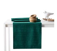 AmeliaHome Table Runner Set 35 x 200 cm and 115 x 200 cm Lotus Effect Water-Repellent Snakeskin Pattern Agate Green Vesta