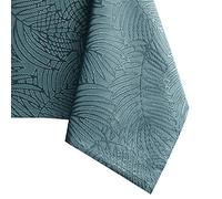AmeliaHome Tablecloth 150 x 350 cm, Stain Protection, Lotus Effect, Washable, Water Repellent, Gaia Ornament, Petrol Blue