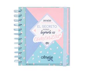 Amelie 2019-2020 Academic Diary, Organiser, Calendar, Agenda. One Day To Page Twin Wire Spiral Binding Mid Year Student Daily Planner. Runs From September 2019 Until June 2020 - 10 Months.