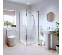 Amelie Bathroom Suite with Luxura Pivot Enclosure & Raised Non Slip Tray - 760mm