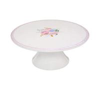 Amelie White Ceramic Cake Stand with Floral Pattern