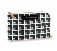 AMÉLIN ARCHIVE Canvas Zipper Pouch, Vintage Inspired Pencil Case for Adults, Travel Toiletry Bag, Small Pouch Bag for Supplies, Makeup or Toiletries (Squared), Florale, Vintage