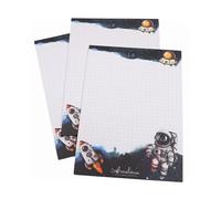 Ameloua Notepad DIN A5.25 Sheets, 2 Pieces, Space, Astronaut, Rocket, Checked Notepaper, Writing Pad, Everyday, School, Office, Home Office, DIY, Office Supplies, Gift Idea, Stationery, Stationery