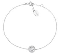 Amen 9ct Gold Rhodium White Cubic Zirconia Bracelet of Length 16 + 1 + 1 cm The Reference is: BR2106