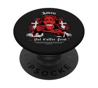 Amen, aber erstmal Kaffee geliebter Cafe Church Saying PopSockets Adhesive PopGrip