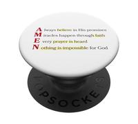 Amen Acronym Nothing Is Impossible For God Matthew 19 26 PopSockets Adhesive PopGrip