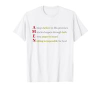 Amen Acronym Nothing Is Impossible For God Matthew 19 26 T-Shirt